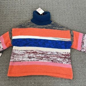 Brand new mid-length sleeve colorful turtleneck sweater!